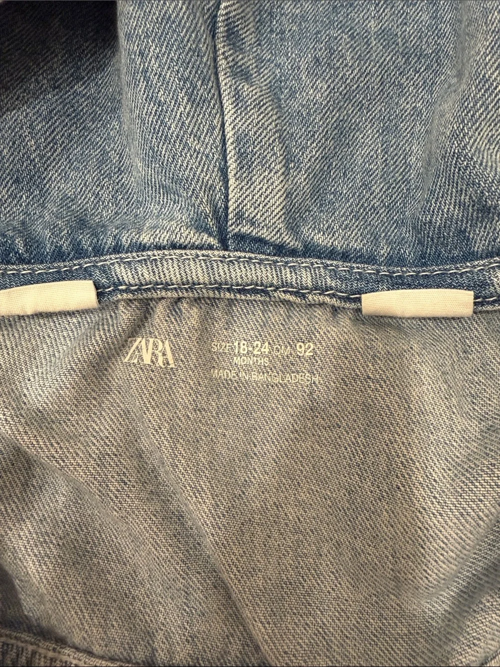 Zara Light Wash Denim Hooded Jacket for Kids